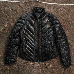 Armani Jeans Lightweight Quilted Biker Jacket with Down Feather